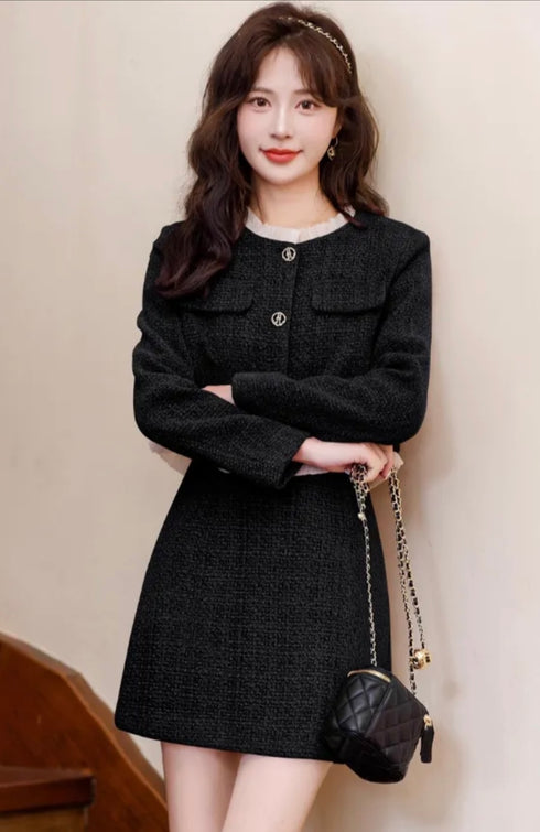 Women Stylish Short Tweed Co-Ord Sets